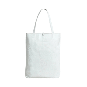 Minimalist White Leather Tote Bag
